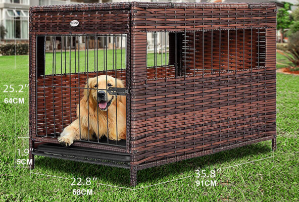 PE Rattan Rattan Pet Dog Cage Crate Indoor Outdoor Puppy House Shelter ... - Rattan Mixture Dog Crate Road Plans